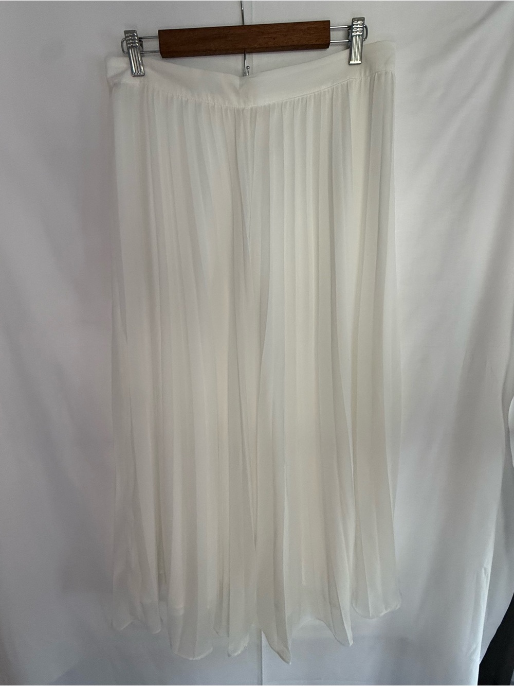 HYFVE Sheer White Pleated Maxi Skirt